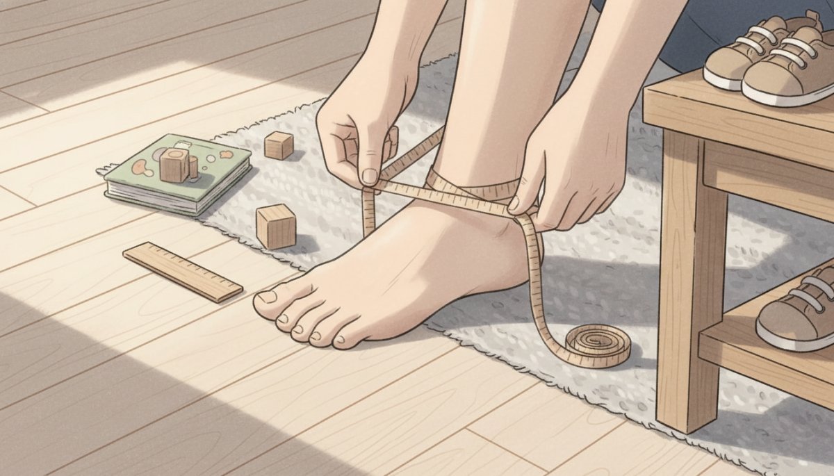 足の幅と甲の高さを測定するイメージ