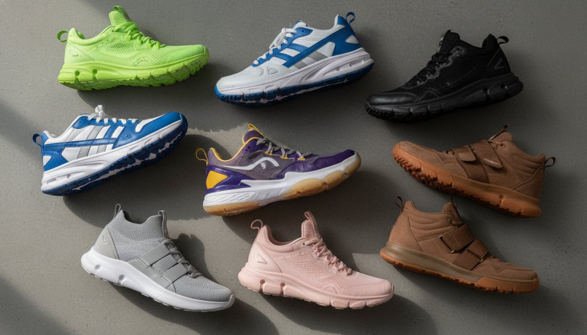 複数ブランドのピックルボールシューズを並べた比較イメージ