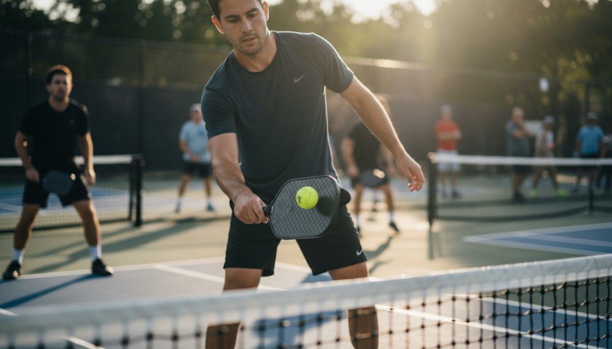 ピックルボールのディンクショット練習風景とパドル操作