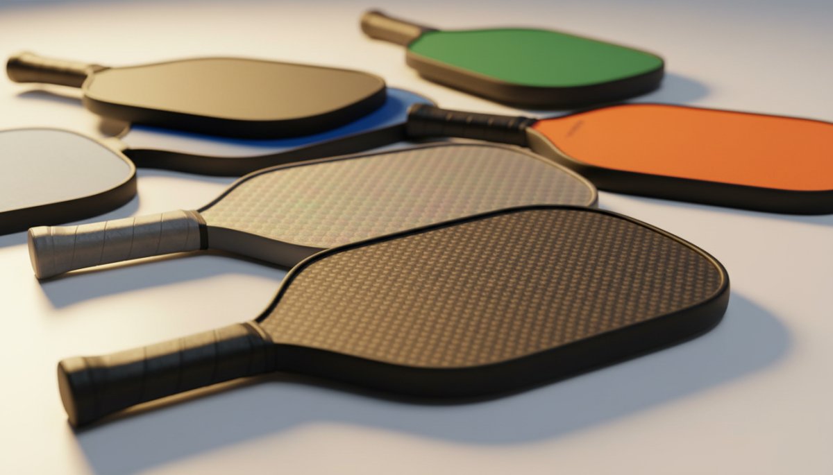 ピックルボールパドルの種類と構造を示すイメージ