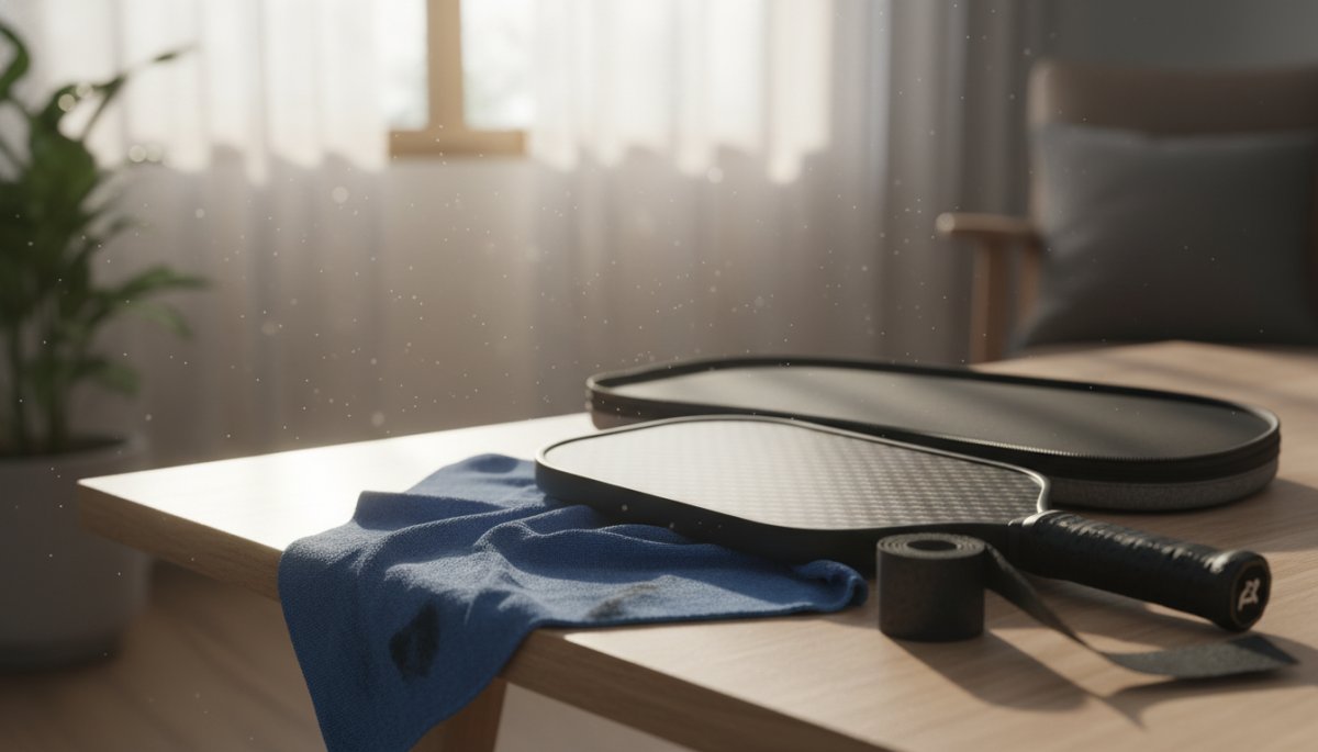 ピックルボールパドルのメンテナンス用品とケース