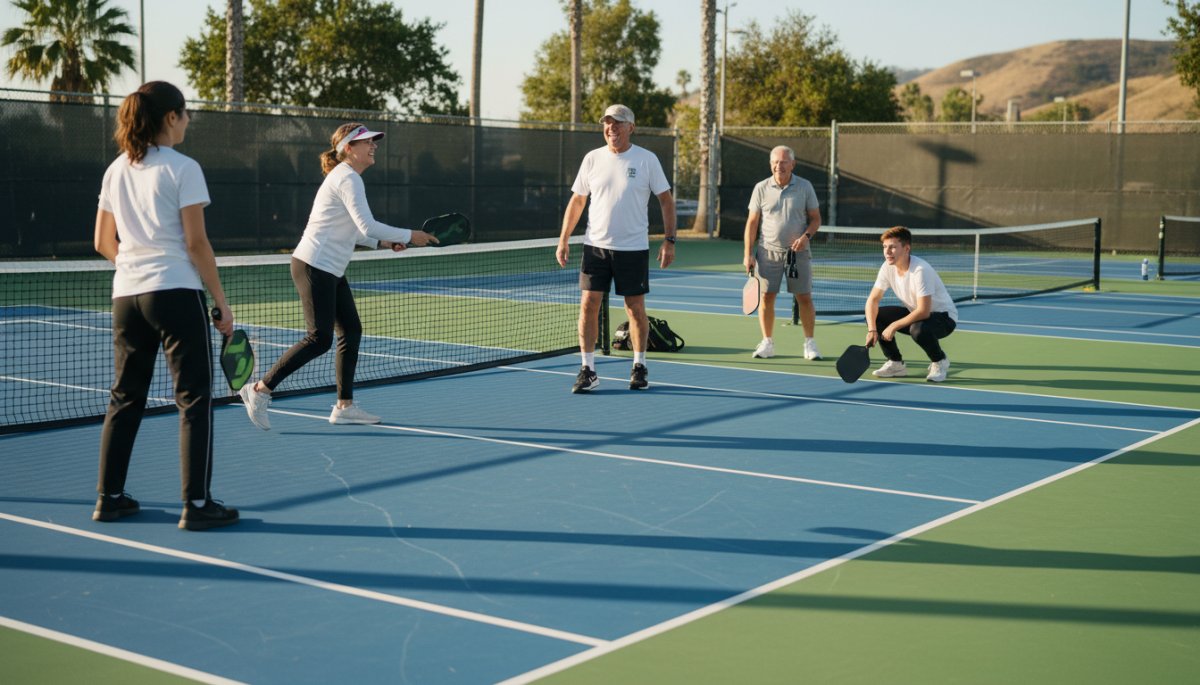 ピックルボール アメリカ 人気 公園でプレーする様子