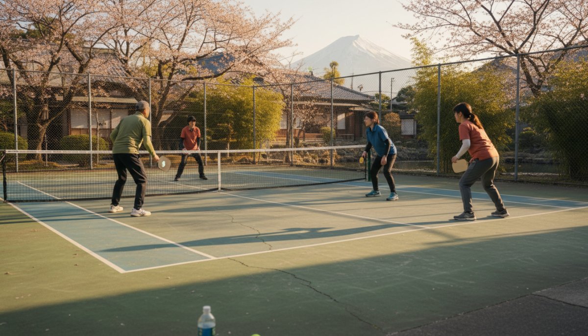 ピックルボール 日本 コート プレー 風景