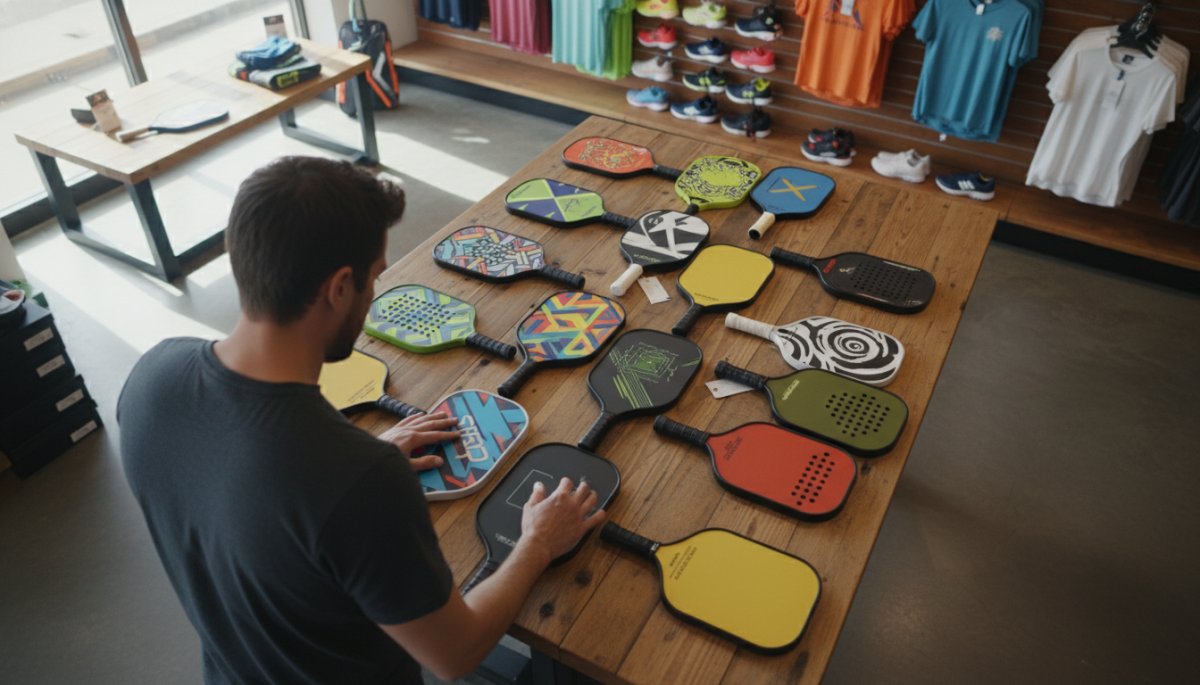 ピックルボールパドルを選ぶプレイヤー