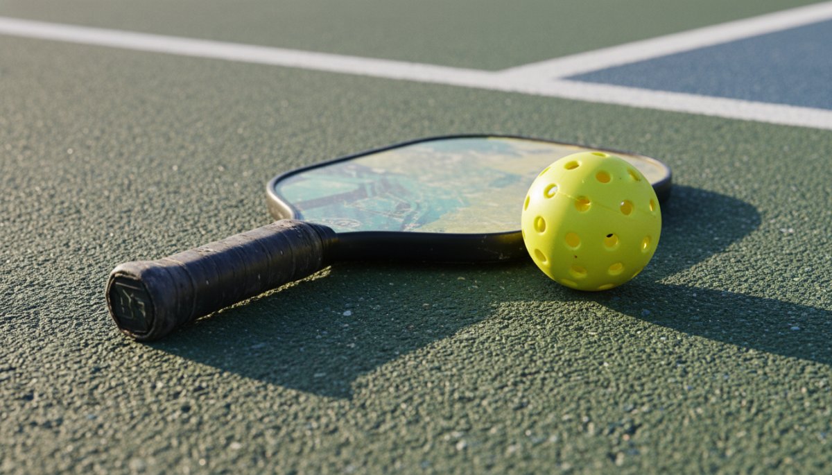 ピックルボールのパドルとボール