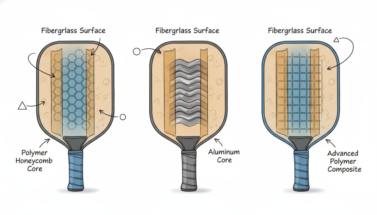 ピックルボールパドルの素材比較とコア構造