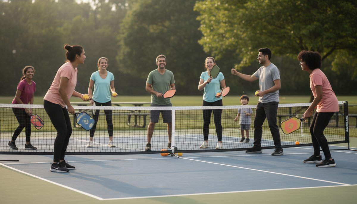 初心者向けピックルボール練習風景