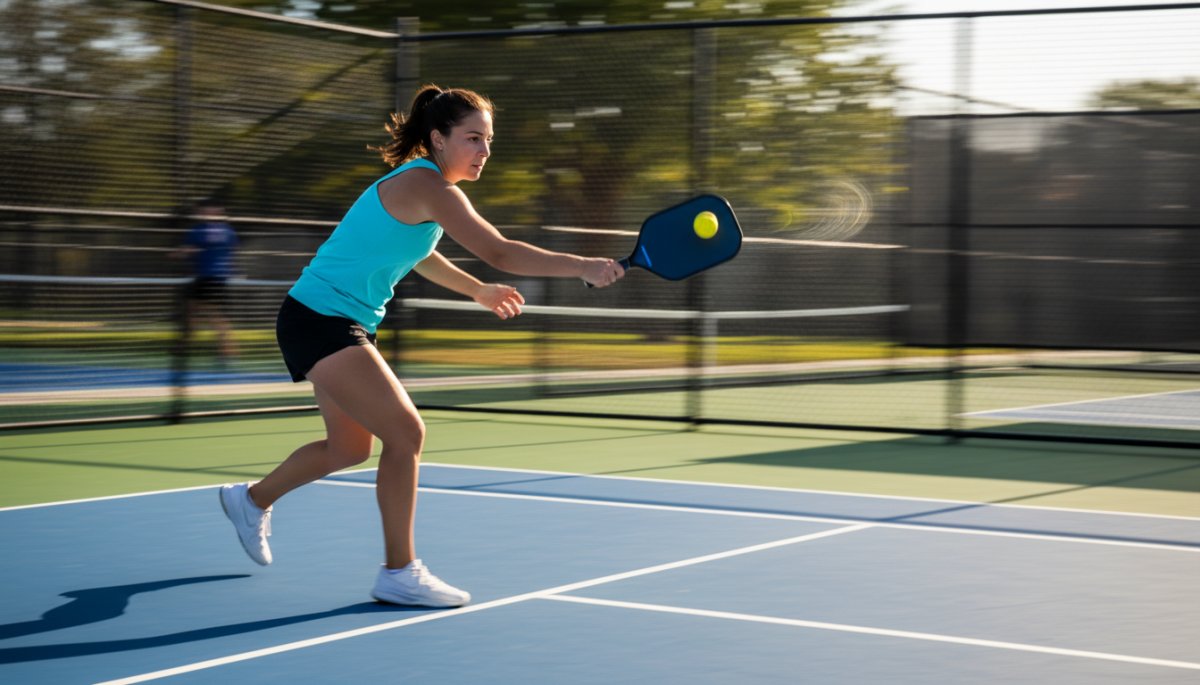 ピックルボールのパワフルなプレーシーン