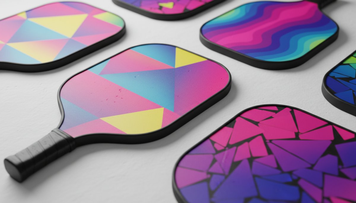 ピックルボールパドルのカラフルなデザイン