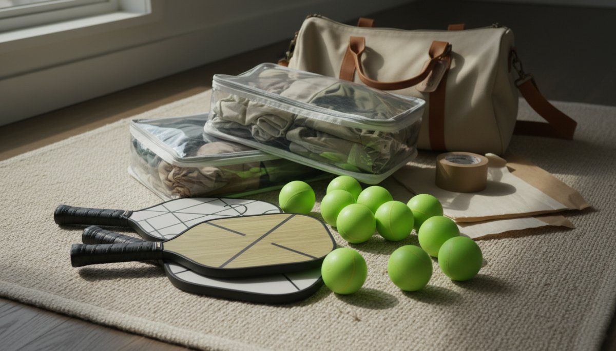 ピックルボール用品のパッキング
