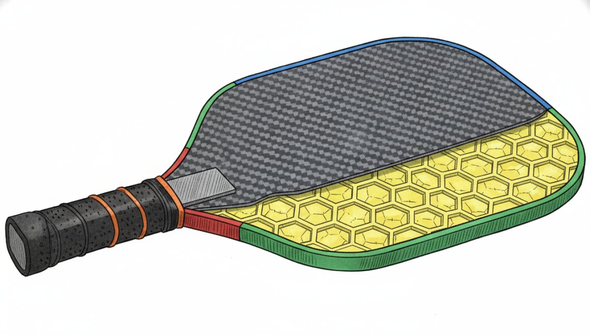 ピックルボールパドルの内部構造技術