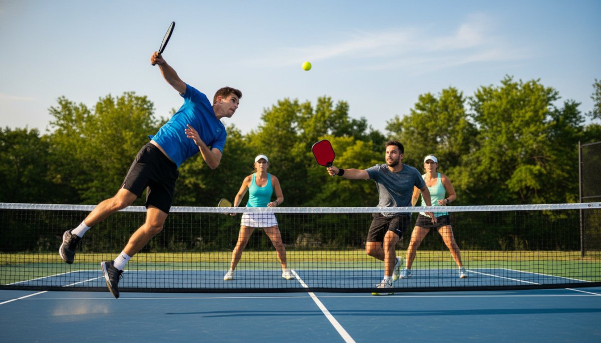 ピックルボールをプレーする様子