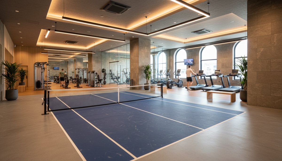 フィットネスクラブピックルボールコート設備