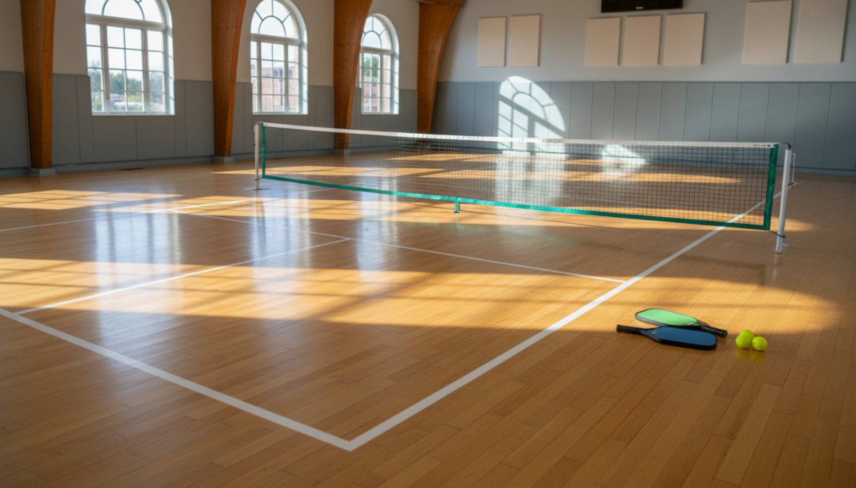 ピックルボール体育館でのプレー風景