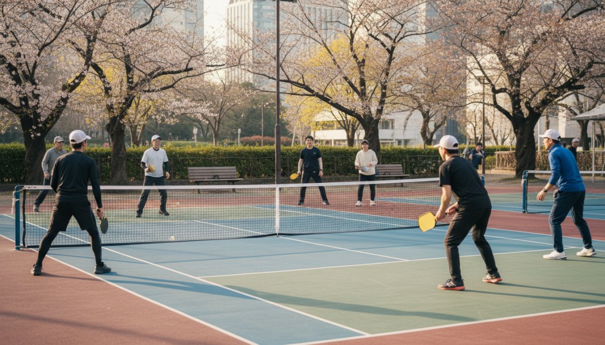 ピックルボールをプレーする人々