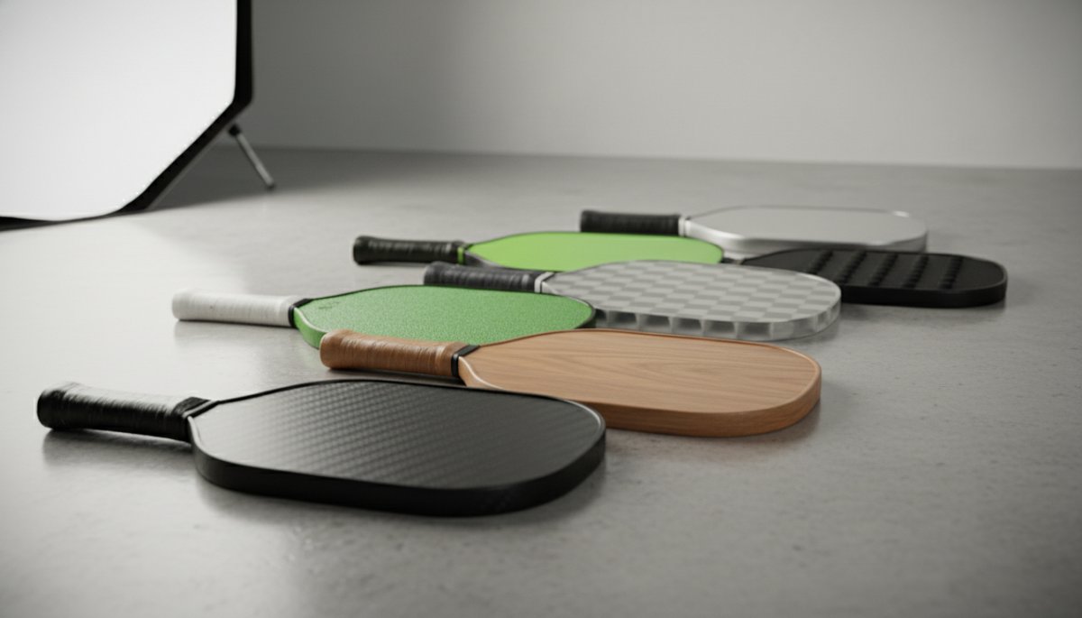 複数のピックルボールパドルの技術比較イメージ