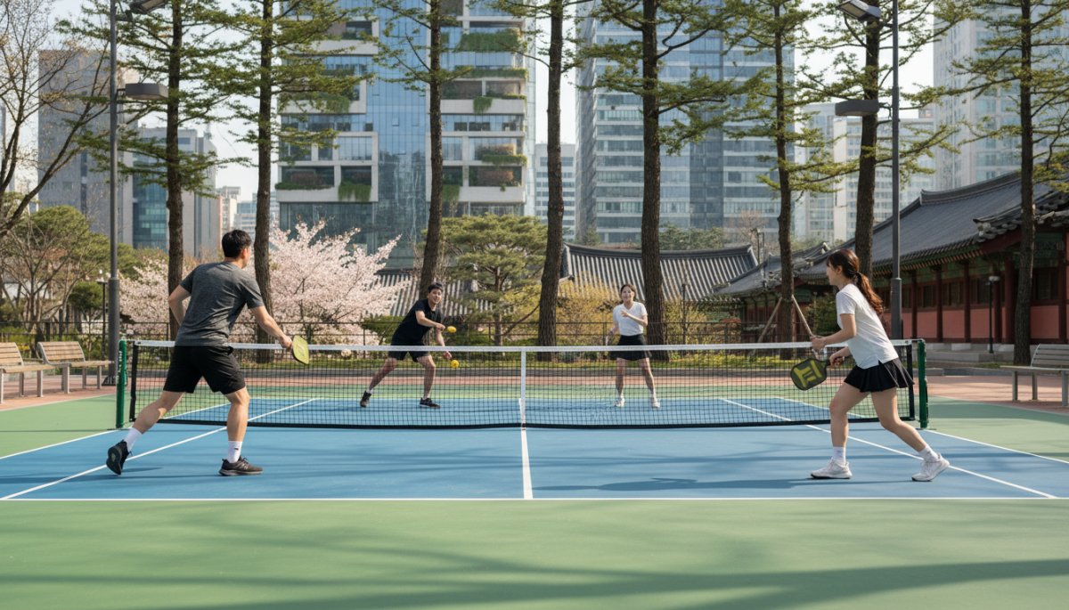 韓国ピックルボールコート 屋外施設 プレイヤー