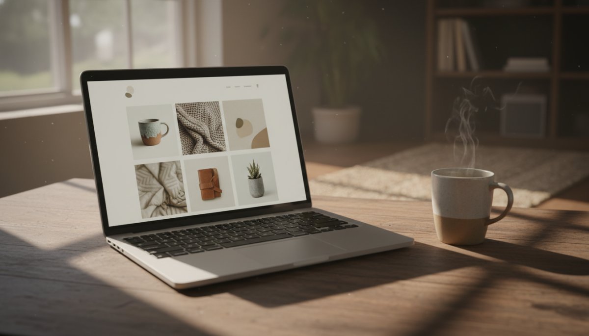 オンラインショッピングでピックルボール用品を選ぶイメージ