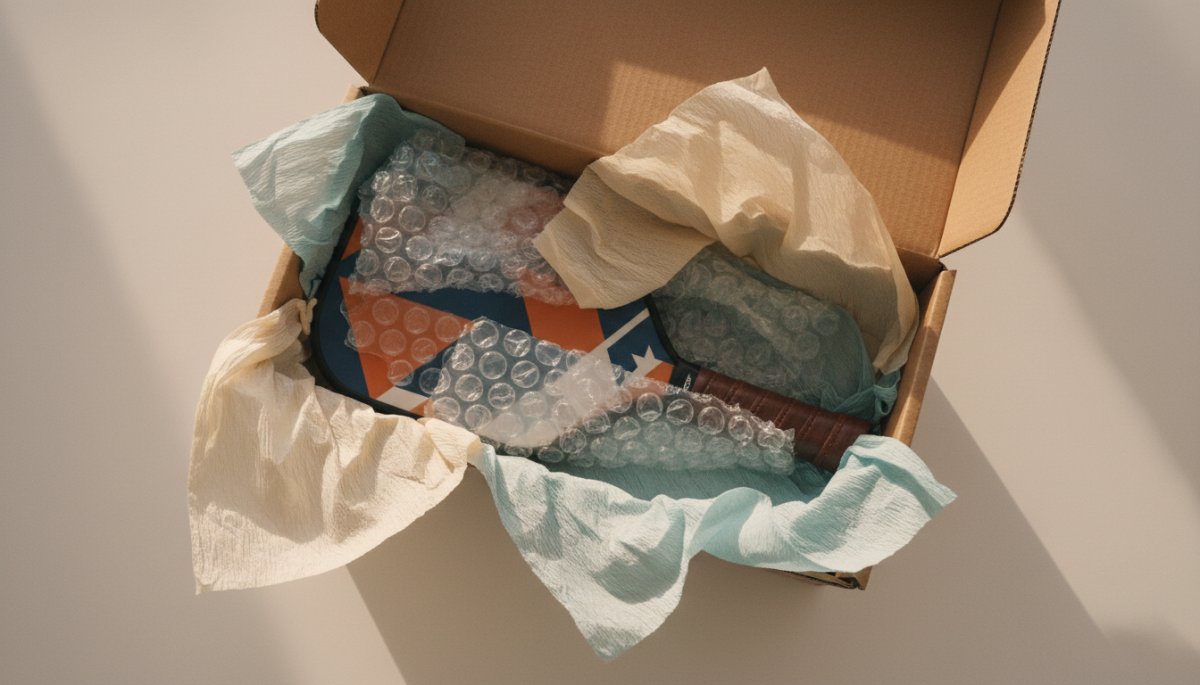 ピックルボールパドルの配送と梱包イメージ