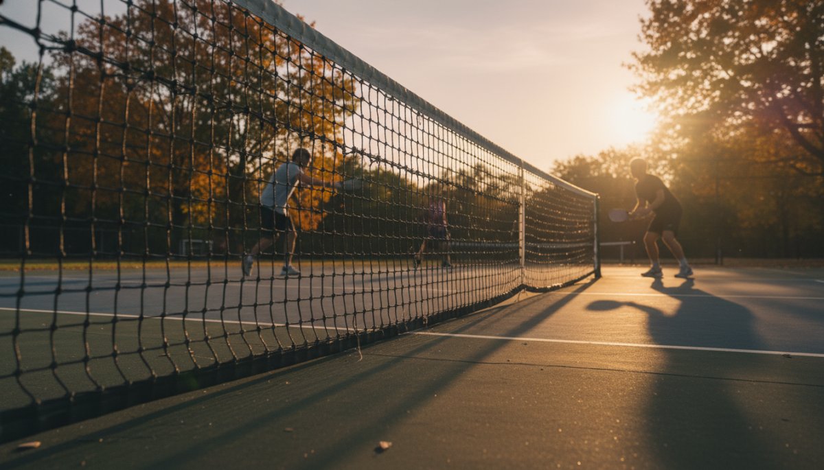 ピックルボールコートでプレーする様子