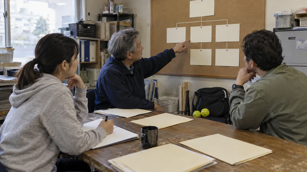 地域組織の整備手順を無地のカードで確認するクラブ運営者