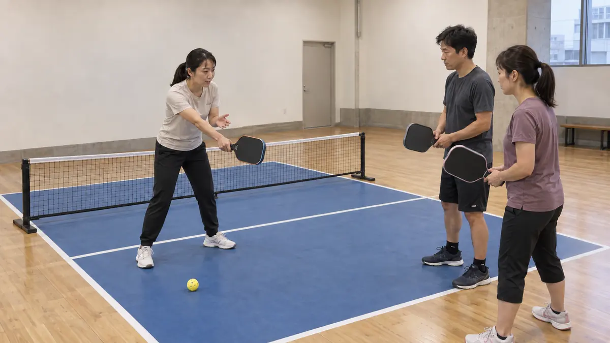 短いハーフコートで基本動作を学ぶ初心者向けピックルボール教室